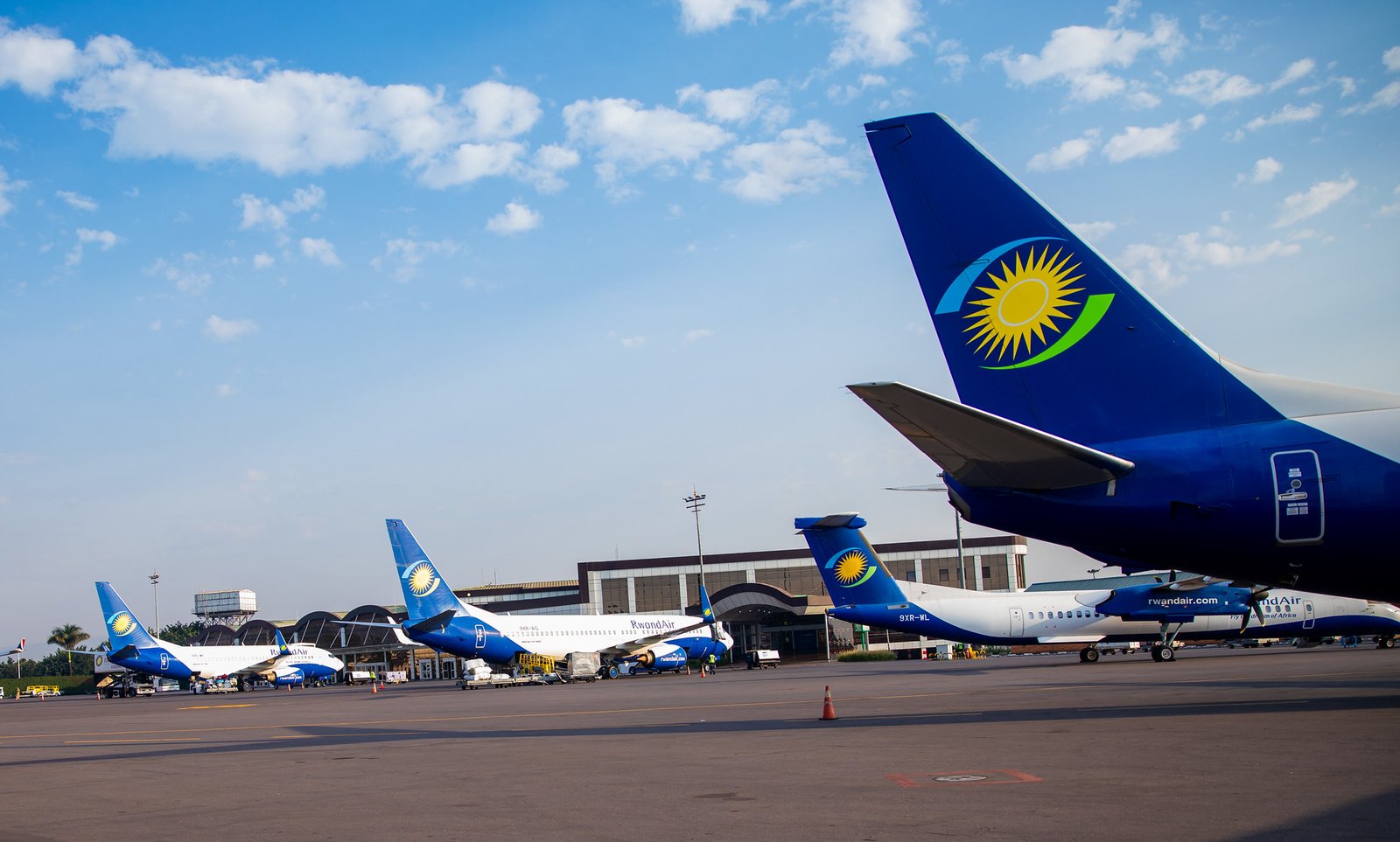 RwandAir aircraft at Kigali International Airport