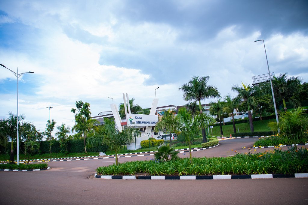 Kigali International Airport entrance sign